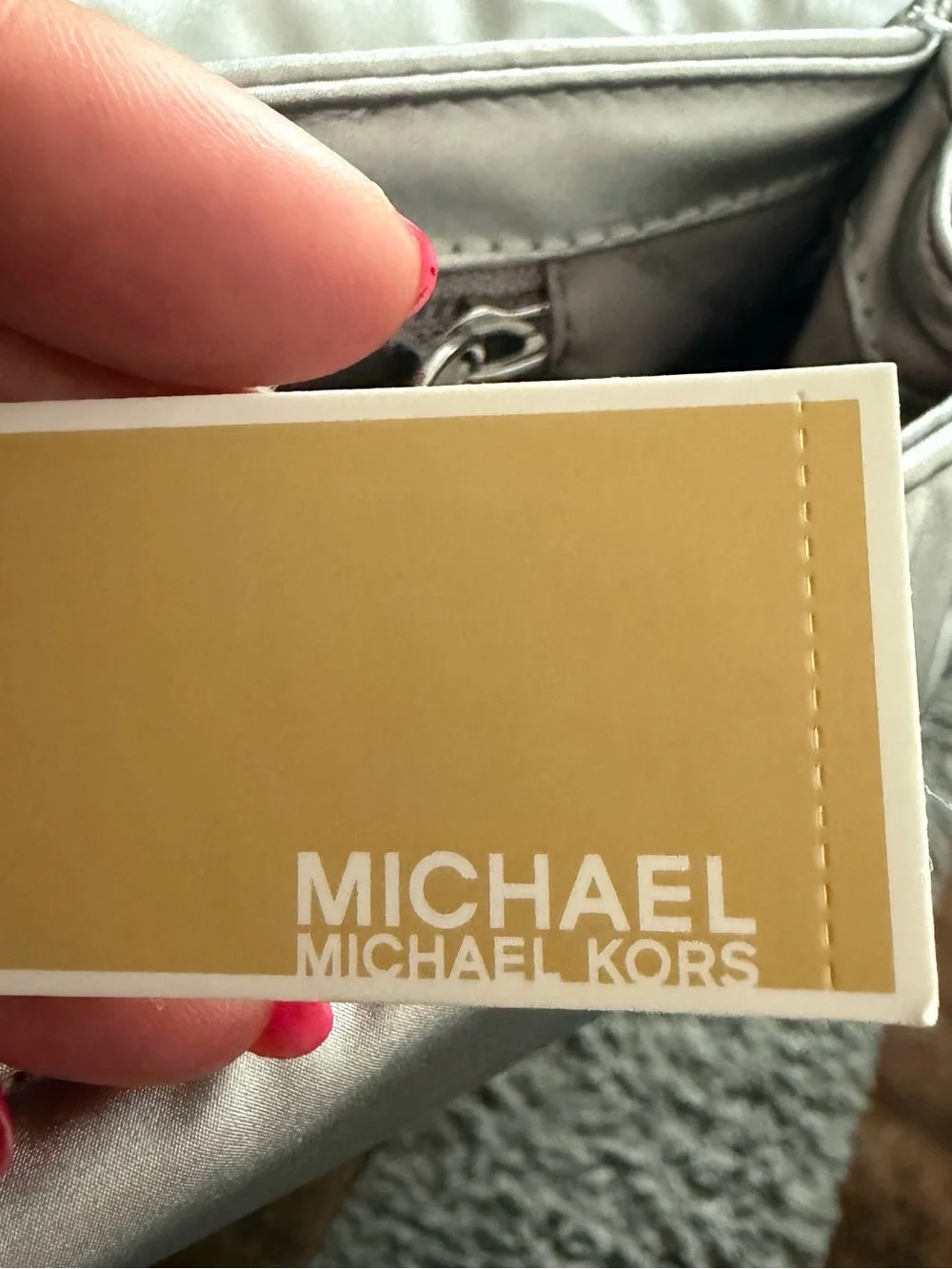 NWT Michael Kors Rory MD Flap Xbody Silver Crossbody Bag